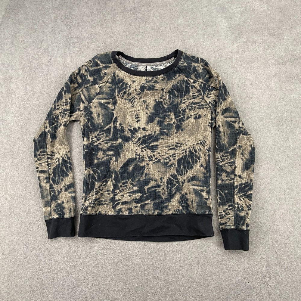 Calvin Klein Performance Thermal Knit Shirt Womens Small Multi Pattern Crew Neck
